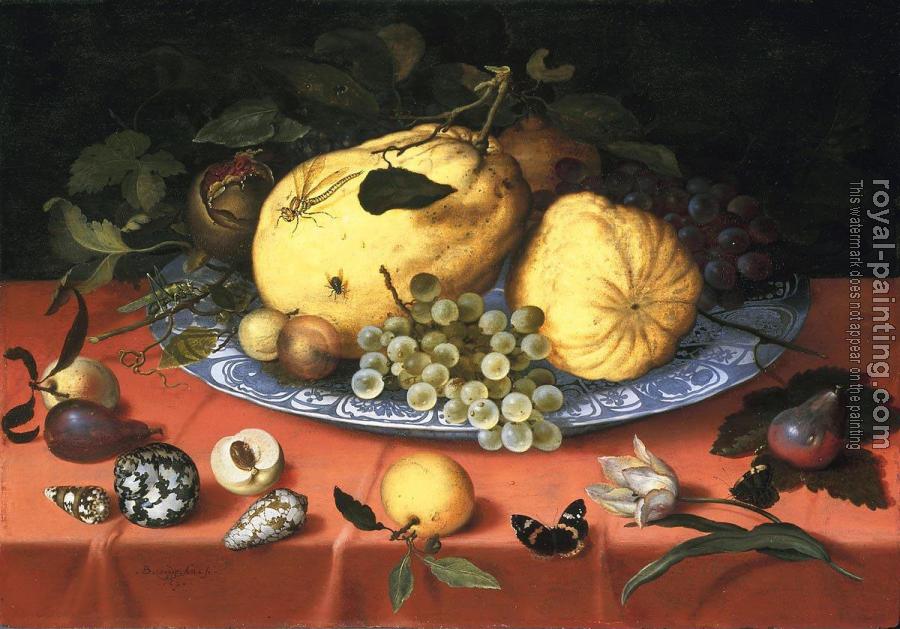 Ambrosius Bosschaert : Fruit still life with shells